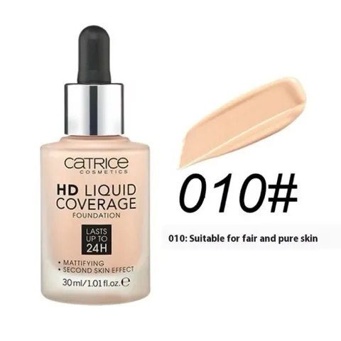 Kem nền Catrice HD Liquid Coverage kiềm dầu che khuyết điểm tự nhiên 30ml Chính Hãng