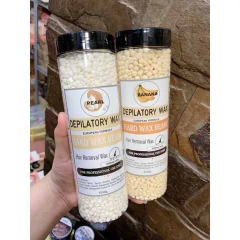 (Tặng que gỗ wax lông) Sáp wax lông hạt đậu HARD WAX BEANS hộp 400g (giao mùi ngẫu nhiên)