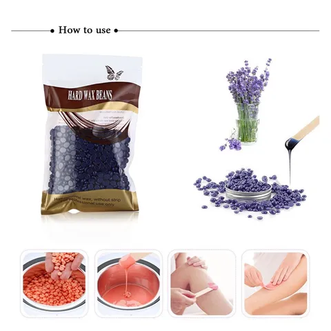 (Tặng que gỗ wax lông) Sáp wax lông hạt đậu HARD WAX BEANS hộp 400g (giao mùi ngẫu nhiên)