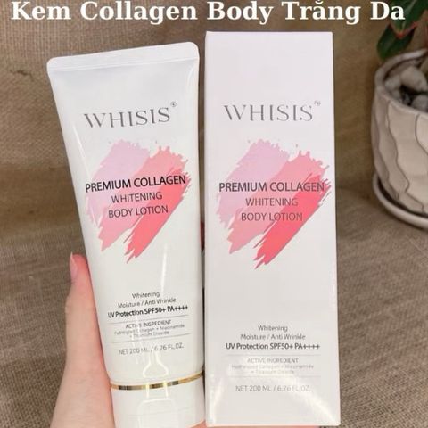Sữa dưỡng thể làm trắng da, chống nắng WHISIS PREMIUM COLLAGEN WHITENING BODY LOTION 200g