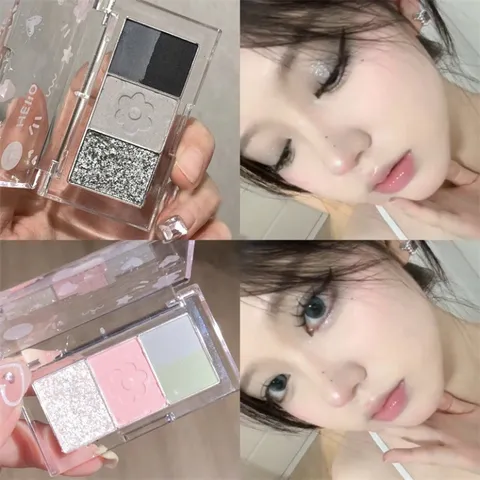HOT Bảng Phấn Mắt 4 Màu Ánh Kim Chống nước thon thả Tiện Dụng