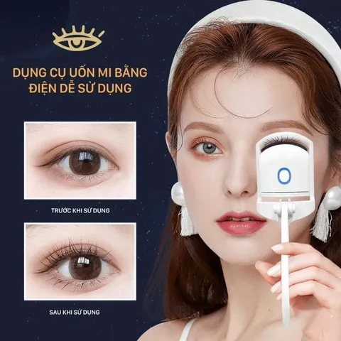 Máy uốn mi nhiệt thông minh giúp tạo điểm nhấn đôi mi cong xinh xắn, Uốn mi điện với thiết kế nhỏ gọn tiện lợi