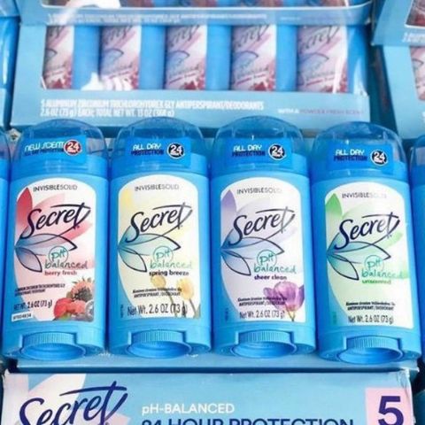 LĂN KHỬ MÙI DẠNG SÁP DÀNH CHO NỮ SECRET PH BALANCED FRESH 24H Mỹ 73g