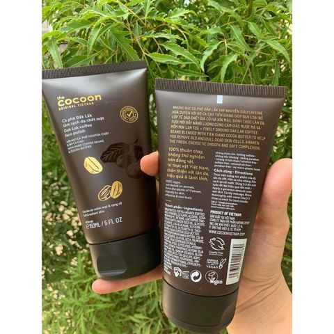 Tẩy tế bào chết Cafe Cocoon sạch da dưỡng ẩm tuýp 150ml