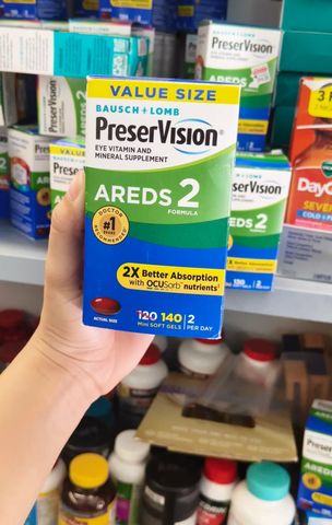 140 viên PreserVision AREDS 2 Formula – Viên uống bổ mắt từ Bausch + Lomb giúp bảo vệ và cải thiện thị lực