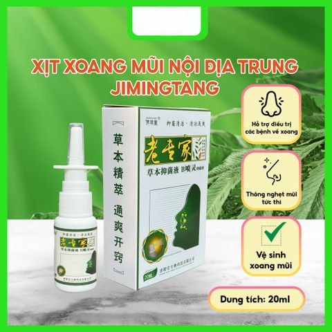 Xịt mũi viêm xoang Jimingtang hỗ trợ vệ sinh, cải thiện tình trạng ngạt mũi - Hộp 20ml Jimingtang