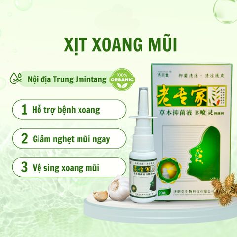 Xịt mũi viêm xoang Jimingtang hỗ trợ vệ sinh, cải thiện tình trạng ngạt mũi - Hộp 20ml Jimingtang