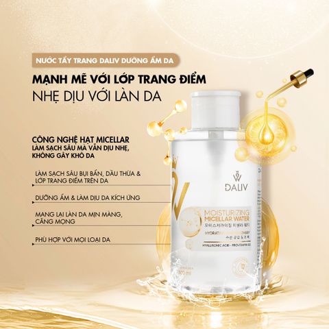 Nước Tẩy Trang Daliv Hàn Quốc 500ML - Dưỡng Ẩm Da, Làm Sạch Hiệu Quả, Phù Hợp Mọi Loại Da, Không Kích Ứng