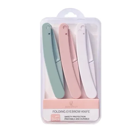 Hộp 3 Dao Cạo Lông Mày Gấp Gọn Màu Pastel Cute ( 1 Hộp/3 Cái)
