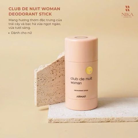 (Chính Hãng full bill) Lăn Sáp khử mùi Cao Cấp Armaf Club De Nuit Woman/Man Deodorant Stick 75g