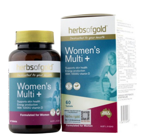 [Nhập khẩu] Herbs of Gold Women’s Multi+ (Lọ 60 viên) - Viên uống bổ sung Multivitamin, tăng cường sức khỏe cho phụ nữ 