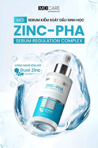SERUM KIỂM SOÁT DẦU SINH HỌC MDCARE ZINC–PHA Dual Zinc System -  Điều hòa tuyến bã từ cơ chế sinh học