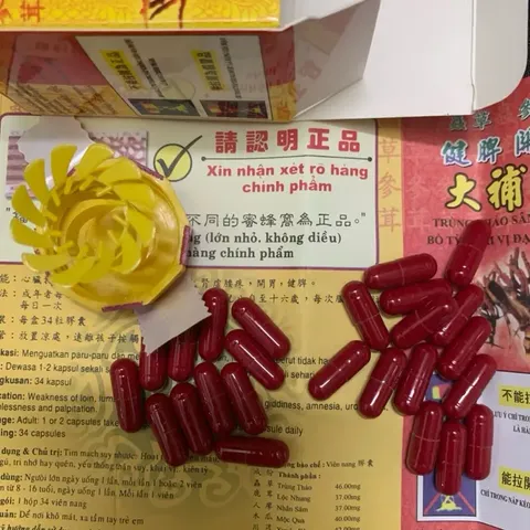 Trùng Thảo Sâm Nhung Hộp 34 Viên