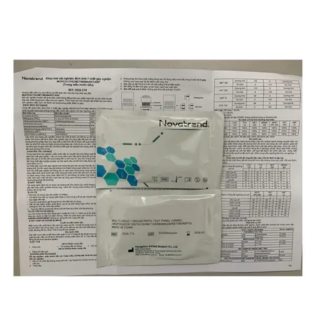 Que test 7 chân Novatrend phát hiện 7 chất MOP, MDMA, MET, COC, THC, KET, K2