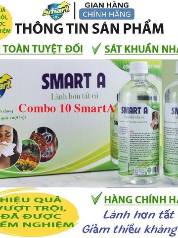 Thùng 10 Dung dịch sát khuẩn Smart A 500ml  Mẫu mới 2025 Shop Trọng Đức Smart