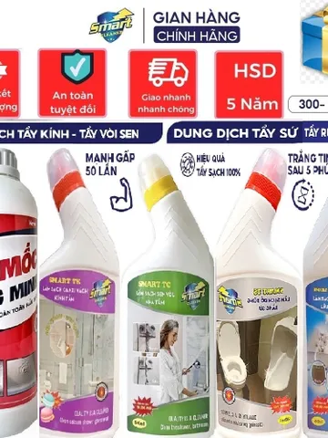 Live Trọng Đức Smart TK-TS-TC- Clear :Nước tẩy-kính nhà tắm,đồ sứ, Inox Vòi Sen,rửa dầu mỡ lâu ngày.