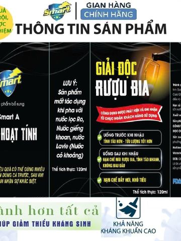 Smart A Kiềm Hoạt Tính - Nước uống giải rượu bia -  Shop Trọng Đức SmartA