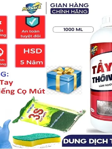 Live Trọng Đức Smart TK-TS-TC- Clear :Nước tẩy-kính nhà tắm,đồ sứ, Inox Vòi Sen,rửa dầu mỡ lâu ngày.
