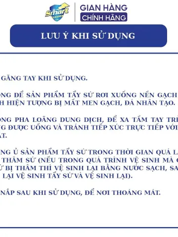 SMART TS-Nước tẩy rửa làm trắng đồ sứ,bồn cầu,rửa toilet, bồn tắm,sạch nhanh không hỏng men300/500ml