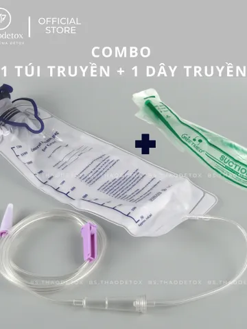 Túi Truyền thải độc đại tràng theo phương pháp SMARTA dung tích 1200ml, kèm 01  dây truyền.