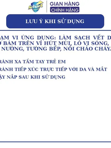 SMART CLEANER - Nước tẩy rửa dầu mỡ lâu ngày - SMART làm sạch nhanh xoong nồi, máy hút mùi 300/500ml