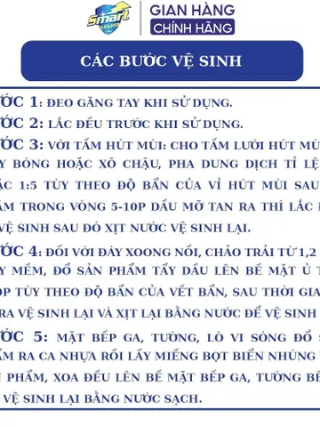 SMART CLEANER - Nước tẩy rửa dầu mỡ lâu ngày - SMART làm sạch nhanh xoong nồi, máy hút mùi 300/500ml