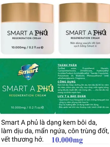 SmartA Phủ Vết Thương làm dịu da, giúp dưỡng ẩm da, làm dịu da khi bị viêm da, vết thương-
