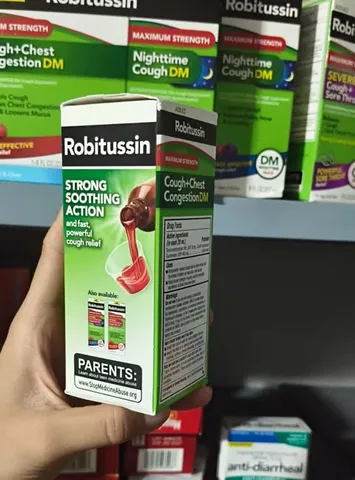   giảm ho, đau ngực Robitussin Cough+Chest Congestion DM 118ml