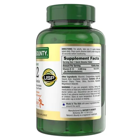 Viên Vitamin B12 2500mcg Nature’s Bounty 300 viên Auth usa