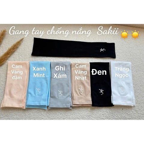 GĂNG TAY CHỐNG NẮNG SAKII NHIỀU MÀU, logo đổi màu khi tiếp xúc tia UV