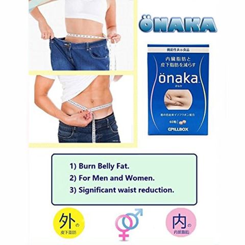 Viên uống giảm mỡ bụng Onaka Pillbox 60 viên - Hàng Nhật nội địa