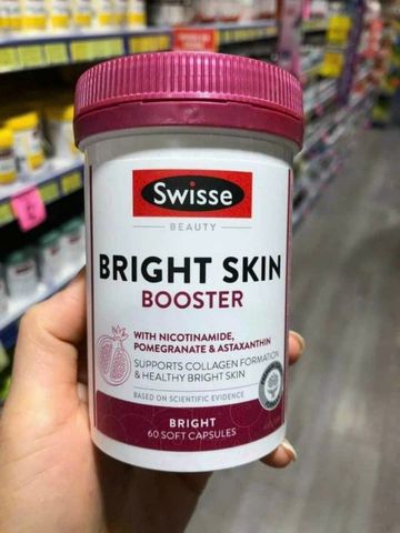 Viên Uống Swisse Bright Skin Booster 60 Viên - Viên Uống Dưỡng Trắng Da, Cải Thiện Làn Da Sáng Mịn, Tươi Trẻ, Hỗ Trợ Làm Đều Màu Da