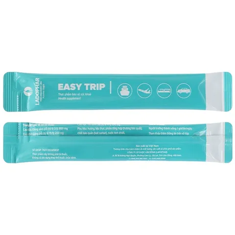 Easy Trip hỗ trợ cải thiện buồn nôn, chóng mặt do say tàu xe hộp 10 gói x 15ml