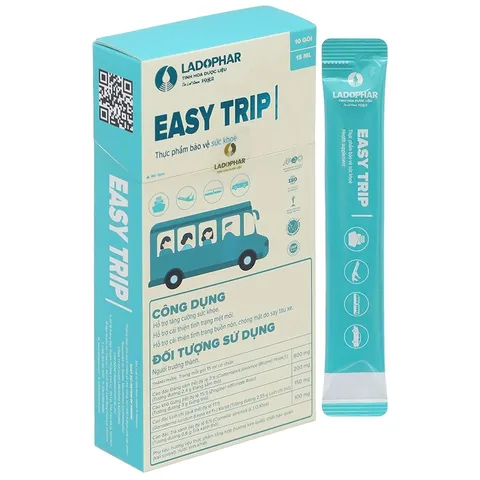 Easy Trip hỗ trợ cải thiện buồn nôn, chóng mặt do say tàu xe hộp 10 gói x 15ml
