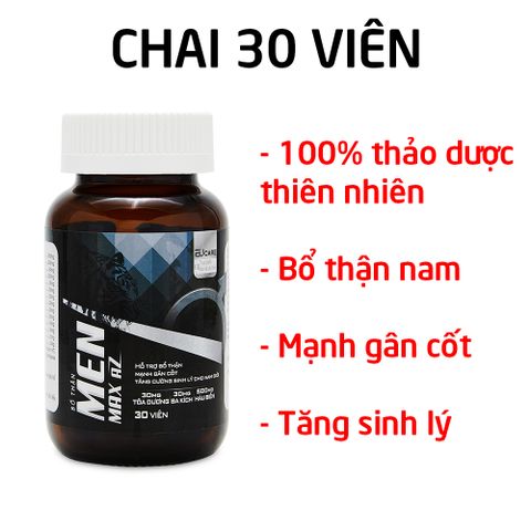 Viên uống bổ thận Men Max AZ giúp bổ thận , tăng cường sức khoẻ cho nam giới - Chai 30 viên