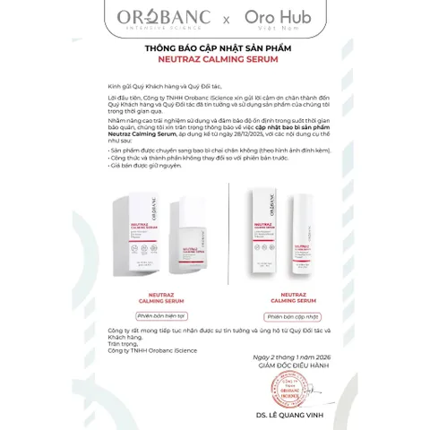 Tinh Chất Orobanc Làm Dịu Da, Giảm Đỏ, Phục Hồi - NeutraZ Calming Serum 30ml