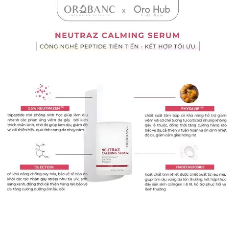 Tinh Chất Orobanc Làm Dịu Da, Giảm Đỏ, Phục Hồi - NeutraZ Calming Serum 30ml