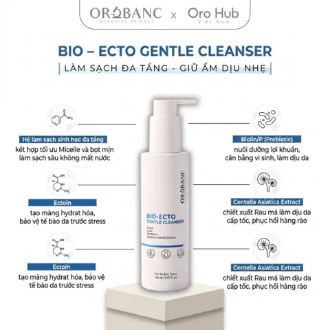 Gel Rửa Mặt Sạch Sâu Đa Tầng, Cấp Ẩm, Phục Hồi, An Toàn Cho Da Nhạy - Bio Ecto Gentle Cleanser 150ml
