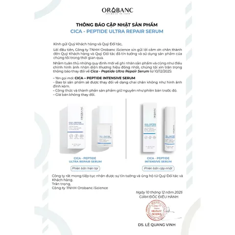 Combo Orobanc Cải Thiện Mụn, Phục Hồi Da Do Cort - Phyto B3 Acne Ampoule 20ml + Cica Peptide Serum 30ml