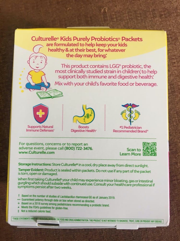  Hộp gói men vi sinh cho bé Culturelle Purely Probiotics Kids Packets Hộp 50 gói