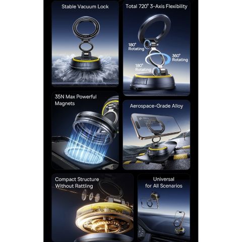 Đế Giữ Điện Thoại Trên Oto Baseus PrimeTrip VC2 Flex Magnetic Car Mount - Hút Nam Châm Từ Tính 720°