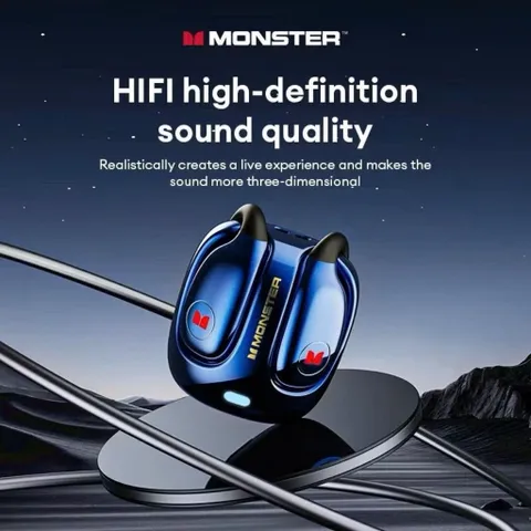 Tai Nghe Bluetooth TWS Monster MQ022, Bluetooth 5.4, HIFI 3D, Pin Lâu, Game Mode, Lọc Ồn Thông Minh