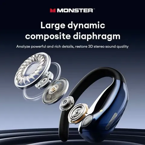 Tai Nghe Bluetooth TWS Monster MQ022, Bluetooth 5.4, HIFI 3D, Pin Lâu, Game Mode, Lọc Ồn Thông Minh