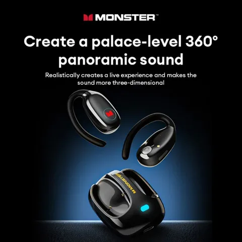 Tai Nghe Bluetooth TWS Monster MQ022, Bluetooth 5.4, HIFI 3D, Pin Lâu, Game Mode, Lọc Ồn Thông Minh