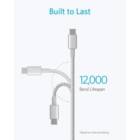 Cáp Sạc Nhanh Anker C to C 60W/100W A8753/A8756 Dây Dù Nylon Bện, Chip e-Marker, Truyền Data 480Mbps