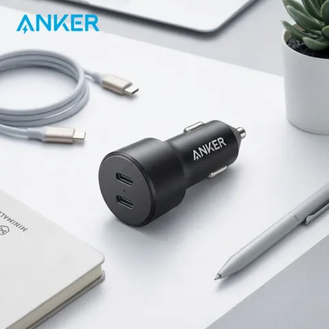 Tẩu Sạc Nhanh Oto Xe Hơi Anker 40W 2 Cổng Type C PD (20W + 20W) Bảo Vệ Quá Dòng, Quá Áp, Quá Nhiệt