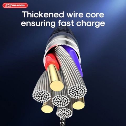 Cáp Sạc Nhanh Dây Dù Chính Hãng Drapow 2.4A Dùng Cho IP 1.8m -  CZ08 Siêu Bền Chống Đứt 759568