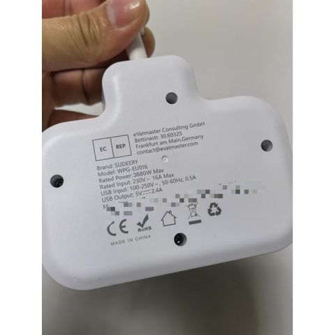 Ổ Điện Đa Năng 3680W SUDEERY WPG-EU016 ( Đức ) 2 Cổng 220V + 3 Cổng USB-A, Nhựa Cao Cấp Chống Cháy