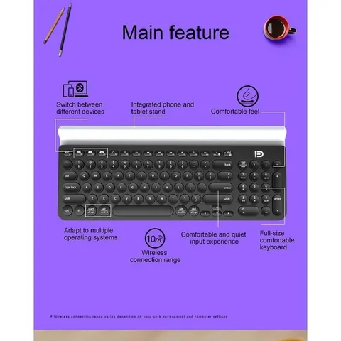 Bàn phím Bluetooth FD IK6650/IK3381 Tri-Mode Gõ Êm Kết Nối Máy Tính, Điện Thoại, Máy Tính Bảng