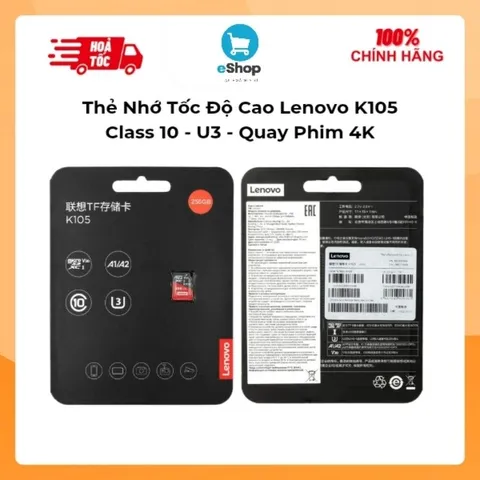 Thẻ Nhớ Tốc Độ Cao Lenovo K105, Thẻ Class 10, U3, Quay Phim 4K